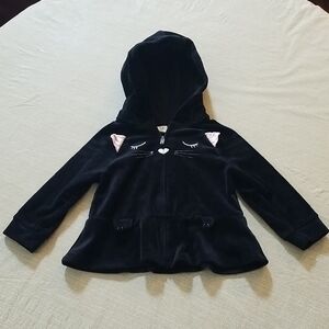GAP Black Peplum Hooded Jacket with Cat Accents